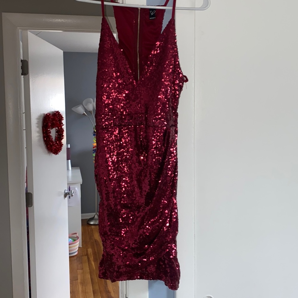 Red mini dress
